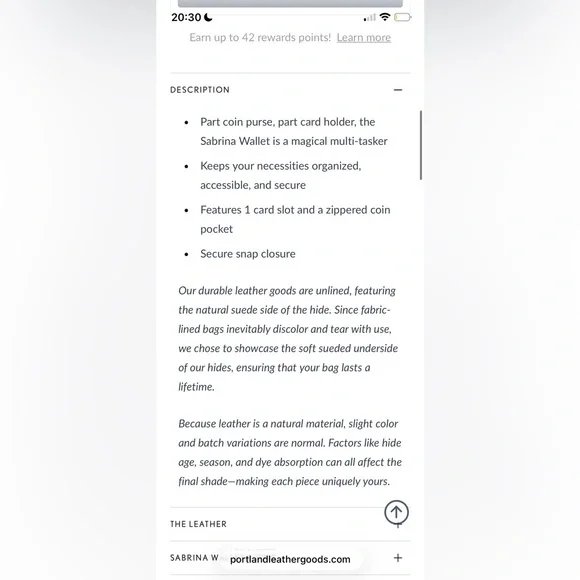 NWOT Portland Leather Sabrina Wallet- in nutmeg - Picture 4 of 7